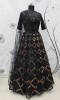 CHARMING BLACK NET EMBROIDERED CHOLI BLOUSE WITH LEHENGA GHAGRA WITH DUPATTA